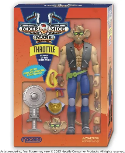 Boneco Articulado Nacelle Biker Mice from Mars / Esquadrão Marte - Throttle