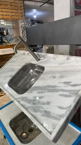 Pia de cozinha marmore branco 1,20x0,50