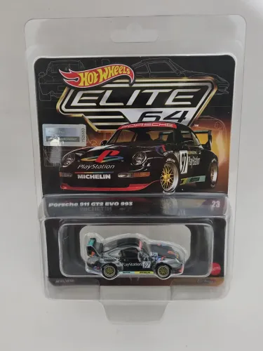 Miniatura Hotwheels Porsche 911 GT2 EVO 993 Elite 64 Playstation