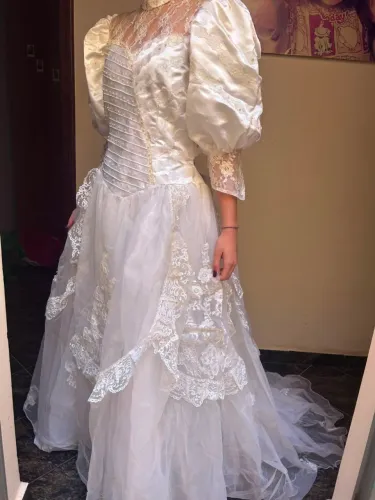 Vestido de noiva vintage anos 80 modelo 2