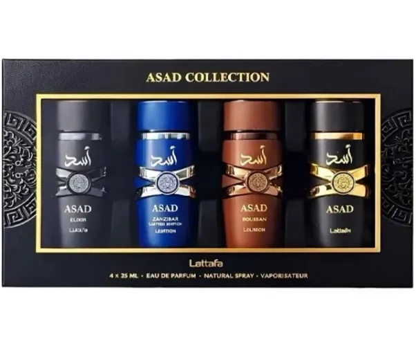 Kit Perfume Masculino Lattafa ASAD Collection EDP 25 ml 4 Unidades