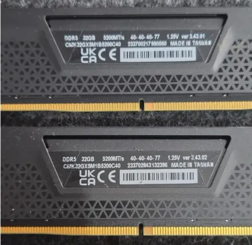 Kit Memória DDR5 64GB (2x32GB) Corsair Vengeance 5200MHz, Black, CMK32GX5M1B5200C40