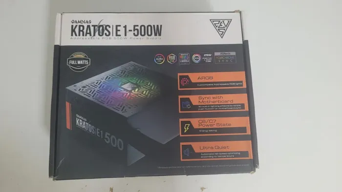 Fonte Gamer Gamdias Kratos E1-500W RGB - Zerada (Nova na Caixa)