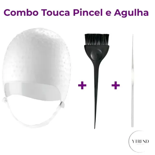 Kit Touca Pincel e Agulha para Luzes Mechas novo Reflexo YTREND