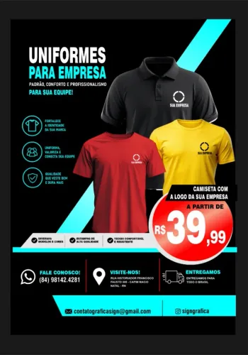 Camisetas personalizadas e uniformes corporativos