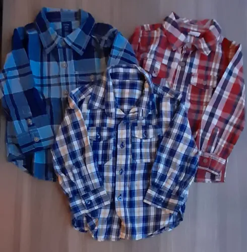 Kit 3 camisas xadrez 12 meses