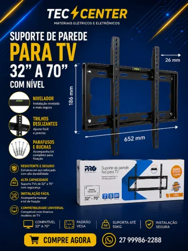 Suporte De Parede 32a 70 Pro Eletronic
