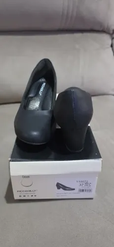 Sapato Piccadilly Preto Nº 37 - Salto 5 cm + Caixa Original