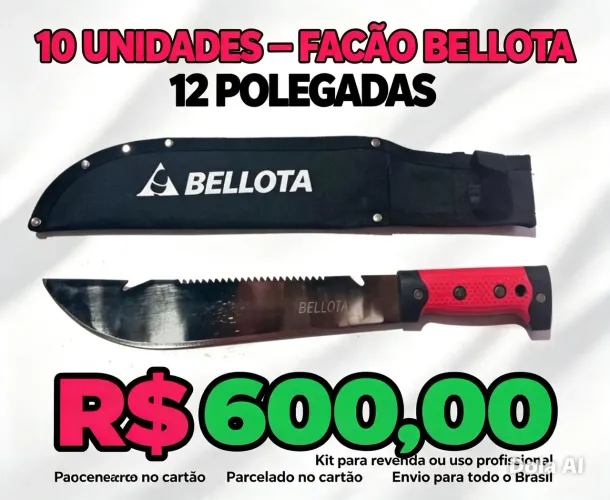 Kit 10 facas de selva