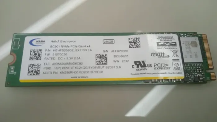 SSD M.2 NVME 2280 Hana de 256gb Pcie Gen4 X4 Bc901 - COM WINDOWS 11 e OFFICE 365 INSTALADO