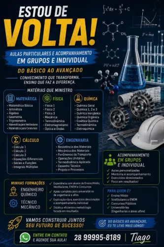 Aulas Particulares de Matemática, Física e Química | Reforço e Concursos