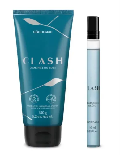 Kit Clash Loção Pré e Pós Barba + Colônia de bolso 10ml