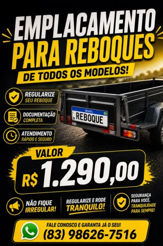 EMPLACAMENTO PARA REBOQUES A PARTIR