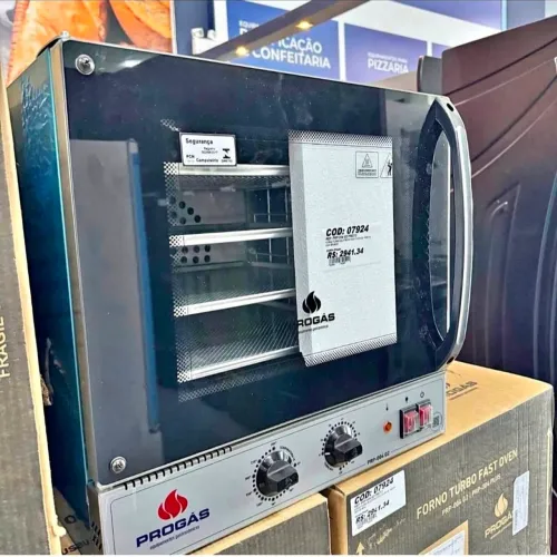 FORNO TURBO ELÉTRICO CONVECTOR FAST OVEN 4 ASSADEIRAS 35X35 PROGÁS 