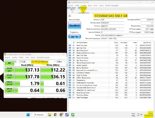 KIT COM 4 HDs SEAGATE 500GB | SATA | 7200 RPM | TESTADOS