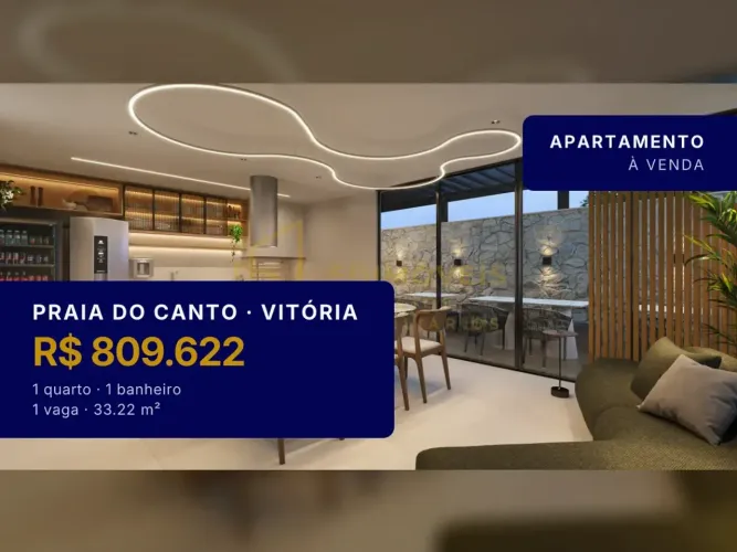 Apartamento 1 Quarto na Praia do Canto | Onde Sua História Começa