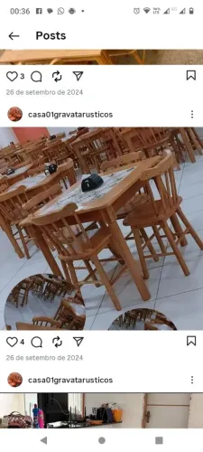 Mesa de madeira Angelim pedra topada Comércio e residência