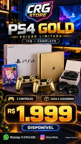 RARIDADE DISPONÍVEL NA CRG STORE PS4 GOLD 1 TB
