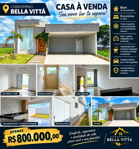 Imóvel para venda com 131 metros quadrados com 3 quartos em Condomínio Bellavittá - Caçapa