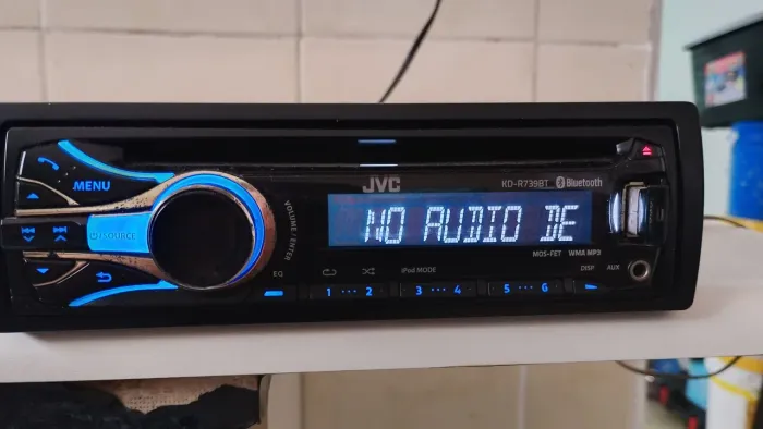 Rádio JVC módulo e cabos rca