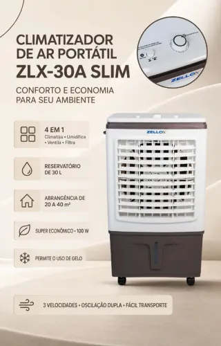 CLIMATIZADOR ZELLOX ZLX-30A 220V <br>CLIMATIZADOR ZELLOX ZLX-30A 22