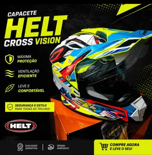 capacete Helt Cross Vision Glass Prism