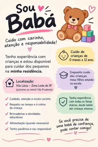 ? Babá Experiente - Cuido de Bebês e Crianças