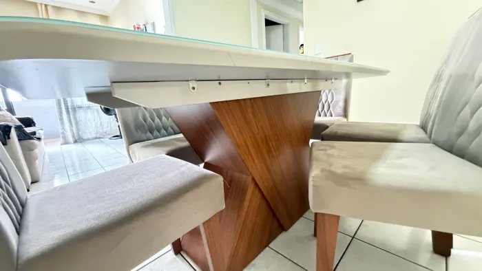 Mesa tampo de vidro