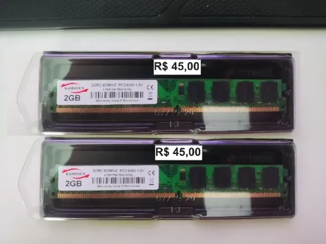 Memória DDR2 800mhz Pc AMD e Intel 2gb 45,00
