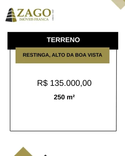 Terreno residencial para Venda Alto da Boa Vista, Restinga