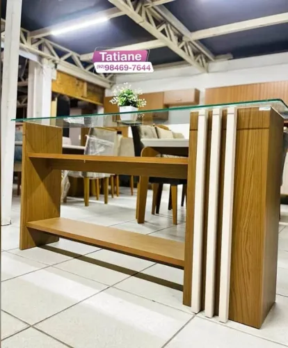 Aparador de Mesa com Vidro 