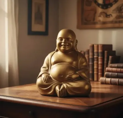 Buda Peça Antiga de Gesso - Antiguidade Decoração