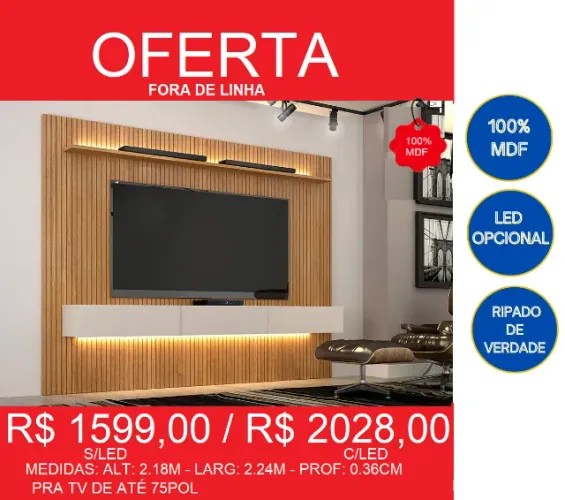 Painel home ripado reforçado - a pronta entrega