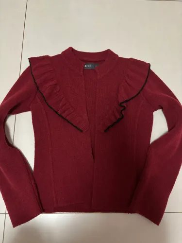 Casaco novo de tricot cor vinho burgundy P
