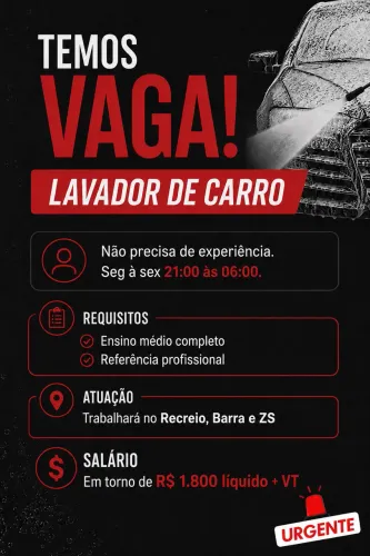 Lavador de Carro RJ - Barra, Recreio e ZS