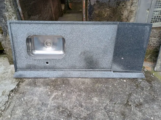 Pia de cozinha granito cinza 1,55 x 0,60