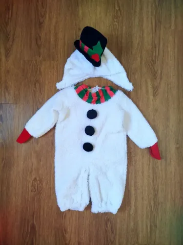 Fantasia Boneco de Neve Forrada Tamanho 18 a 24 meses 