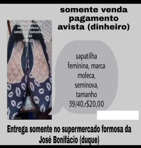 Sapatilha feminina marca moleca Tam 39/40 seminova r$20