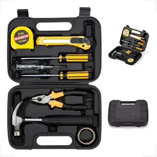Kit De Ferramentas Jogo Chaves Martelo 8 Peças Com Maleta - R$ 59,99