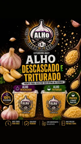 TEMOS ALHOS DESCASCADO FRESCO  E TRITURADO SEM SAL . 
