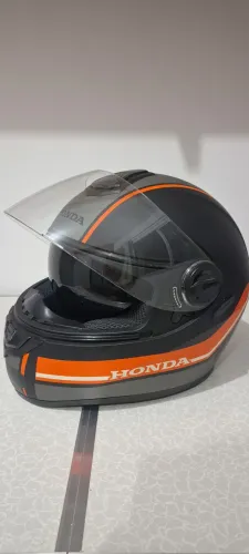 Capacete Honda Original New HF2 Preto Fosco Com Laranja - Tam 58