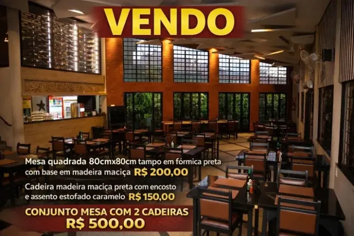 Lote Mesas e cadeiras usadas