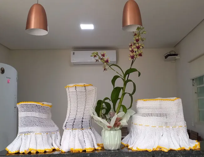 Kit para cozinha em croche linha delicada