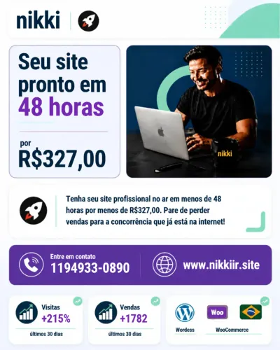 SITE integrado ao seu marketing para converter tráfego do Facebook e Instagram em vendas.