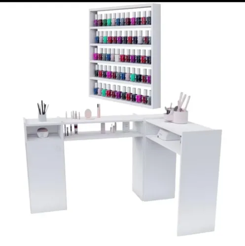 Mesa de manicure e com porta de esmaltes