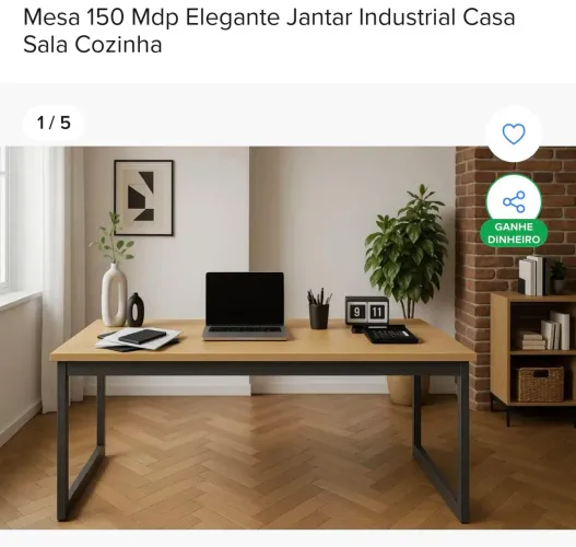 Mesa industrial 150cm Marrom 