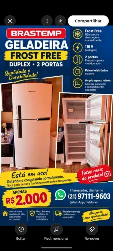 Geladeira Brastemp Frost Free 110v
