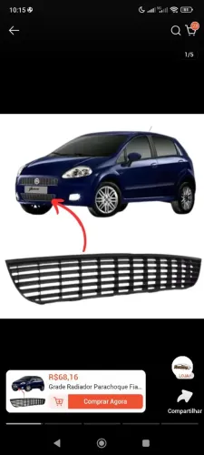 Grade para-choque Fiat Punto 