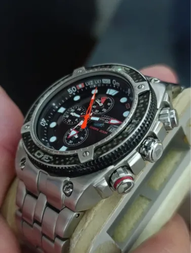 Citizen Aqualand Carbono Sensor Of Pulseira ORIGINAL com alongador zerado