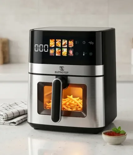 Air Fryer Eletrotop TPT-220 - 5.5L Digital Touch com Visor Transparente